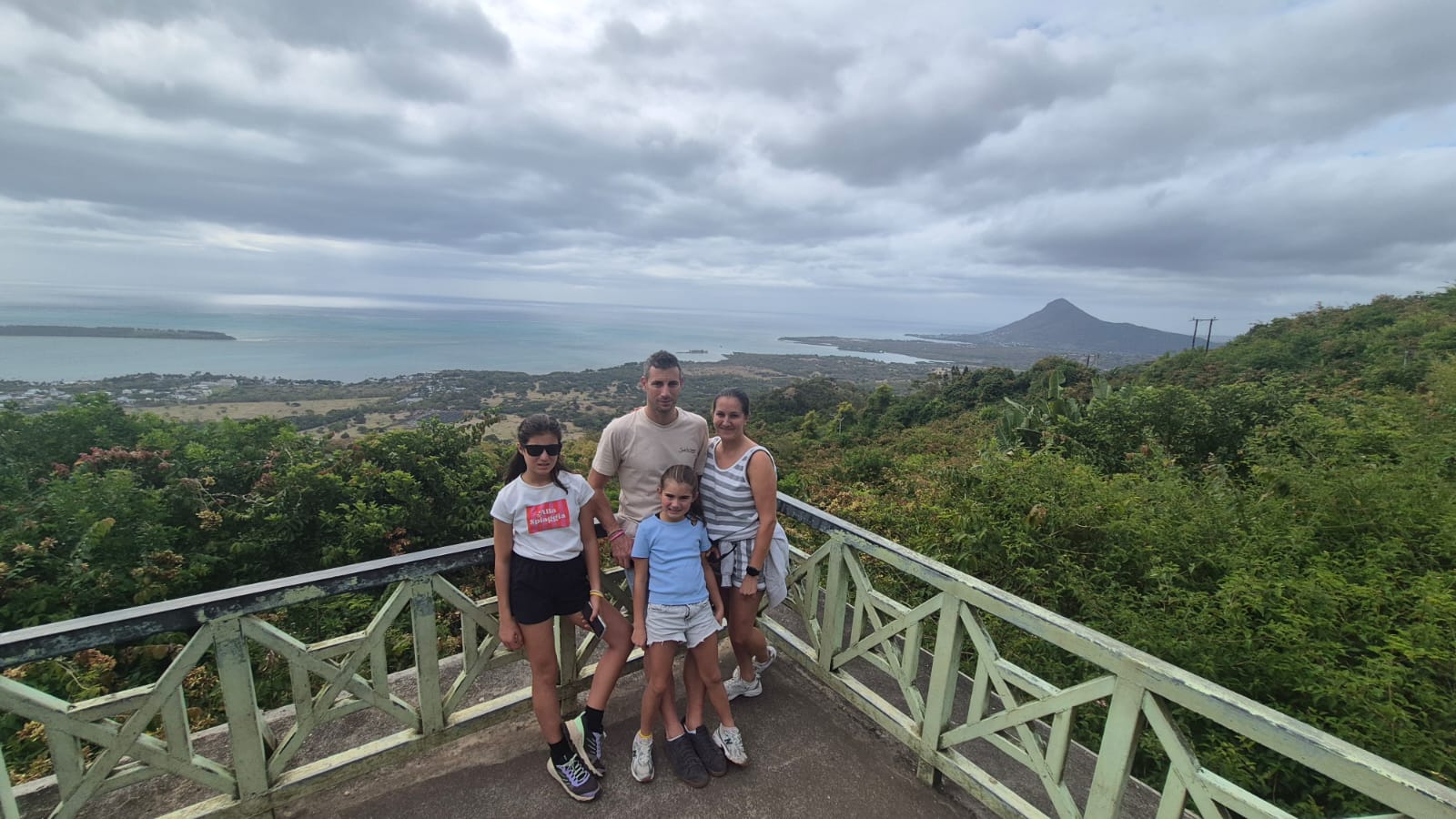 Scenic Mauritius viewpoint and tropical coastline